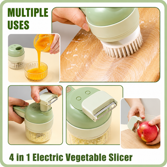 4-IN-1 ELECTRIC VEGETABLE SLICER & FOOD CHOPPER