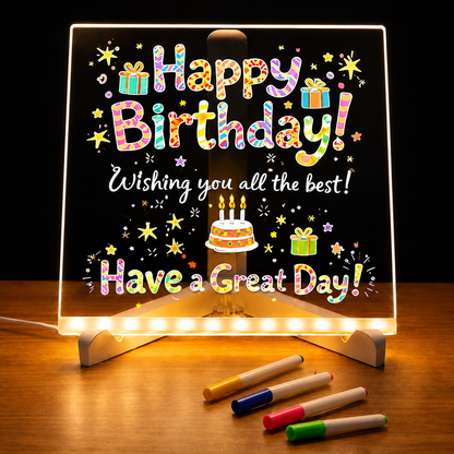 3D LED Light Glass Acrylic Writing Pad