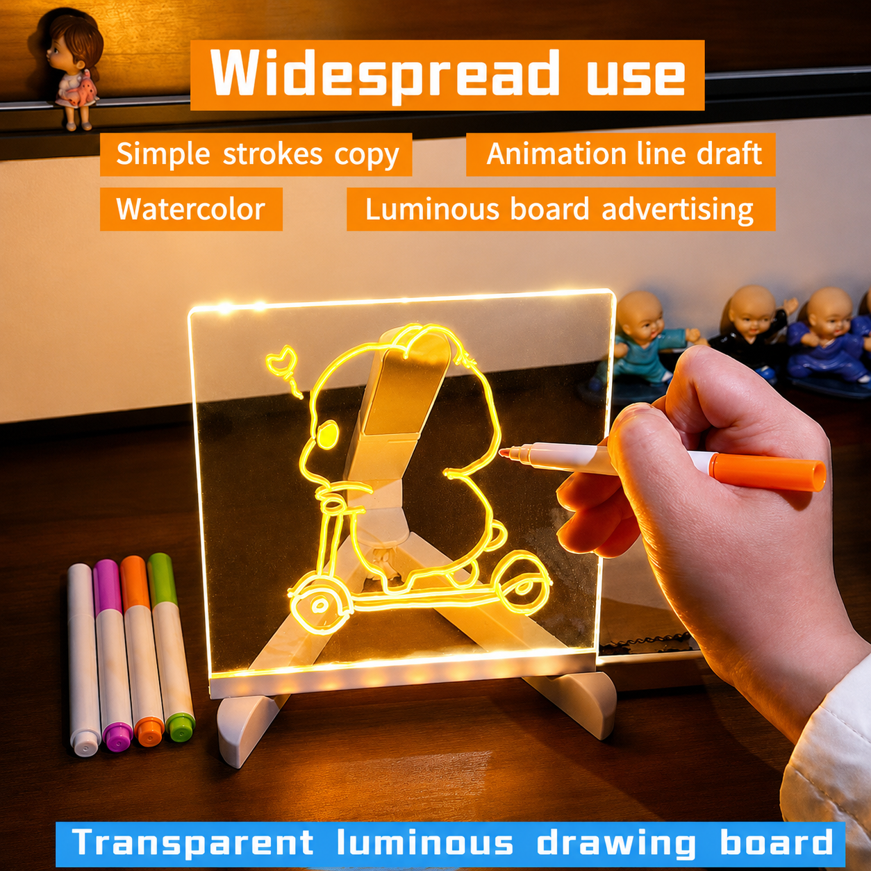 3D LED Light Glass Acrylic Writing Pad