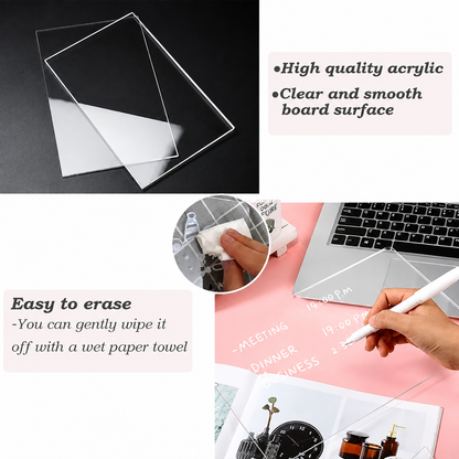 3D LED Light Glass Acrylic Writing Pad