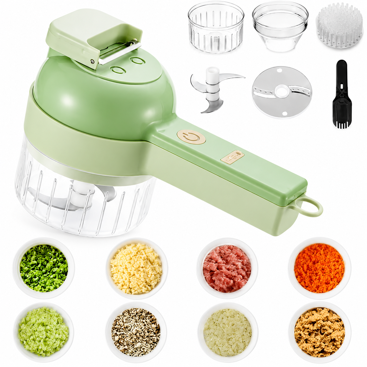 4-IN-1 ELECTRIC VEGETABLE SLICER & FOOD CHOPPER