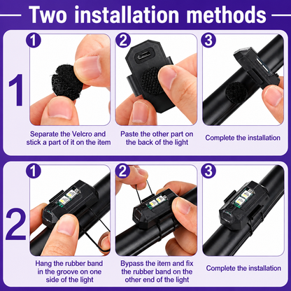7-COLOR USB RECHARGEABLE LED SAFETY TAIL LIGHT (PACK OF 2)