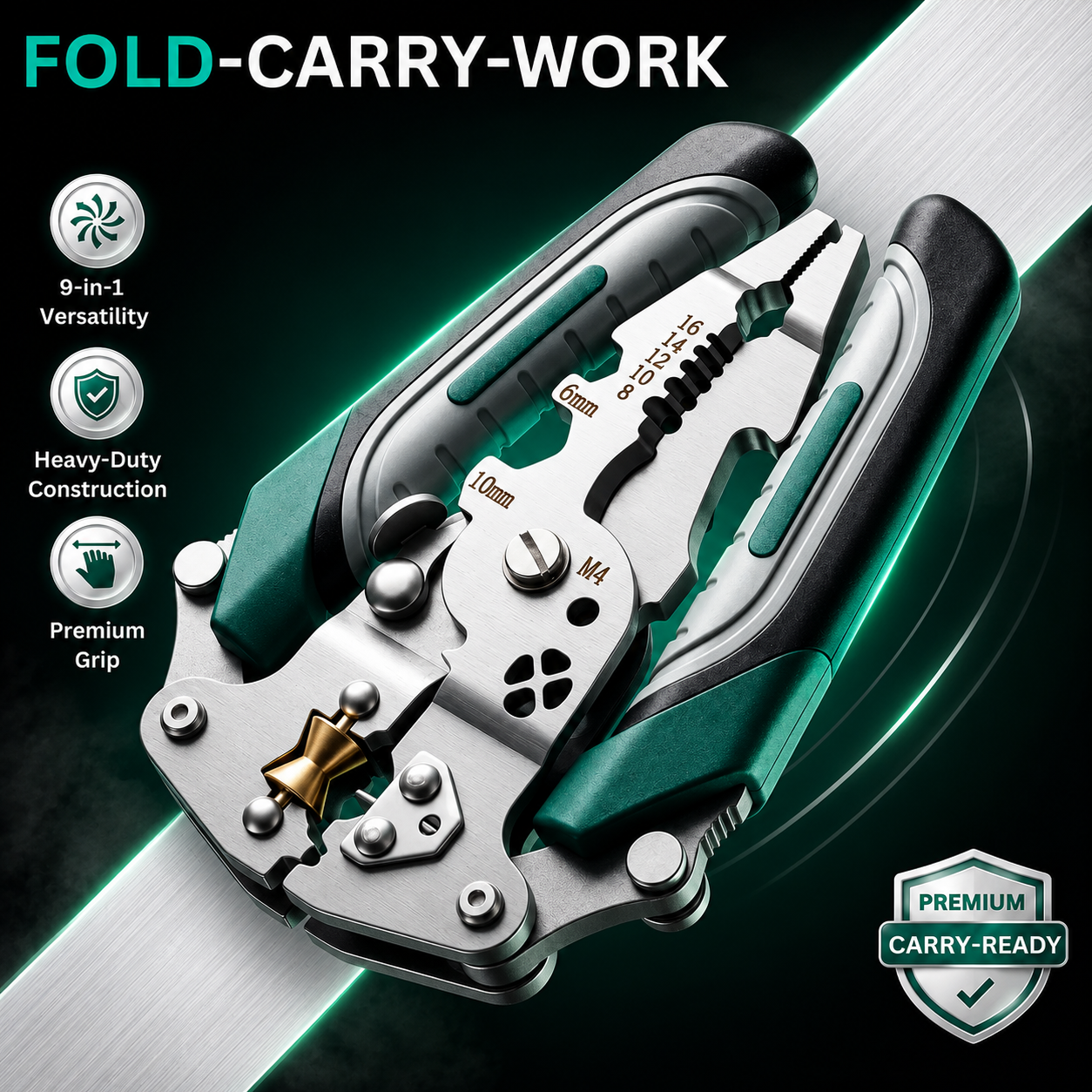 9-in-1 FOLDABLE MULTIFUNCTION PLIER